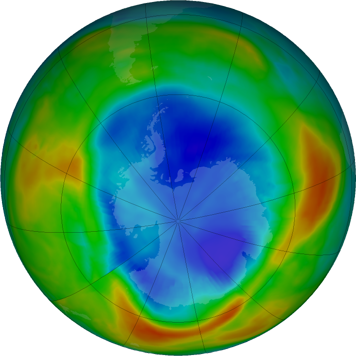 Antarctic ozone map for 28 August 2024